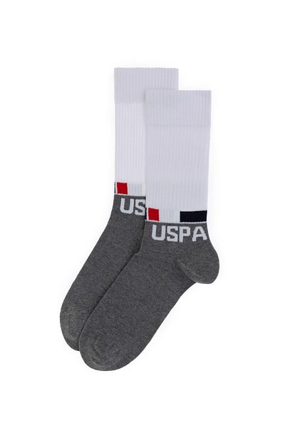 U.S. Polo Assn. Men's Gray Melange Socks 50304332-Vr086