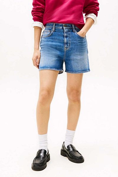 Tommy Hilfiger Dámské džínové šortky Th Mom – modré