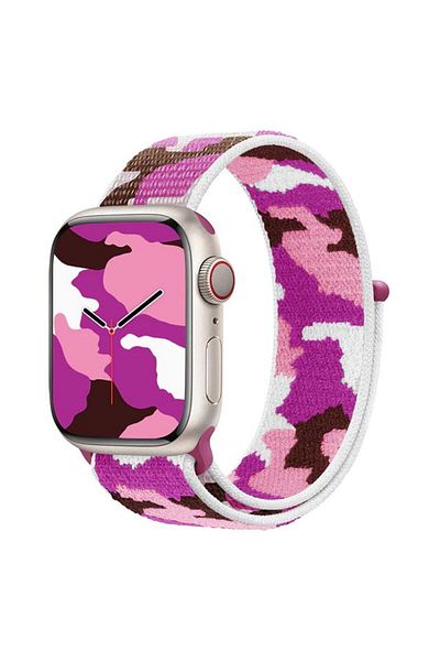REDz Accessories Sport Strap, Compatible with Apple Watch, Nylon, Hedgehog, Purple Camouflage - 38/40/41 mm
