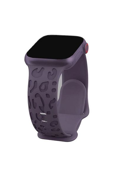 REDz Accessories 3d Animal Print Strap, Silicone For Apple Watch, Adjustable, Engraved, Dark Purple - 38/40/41 Mm