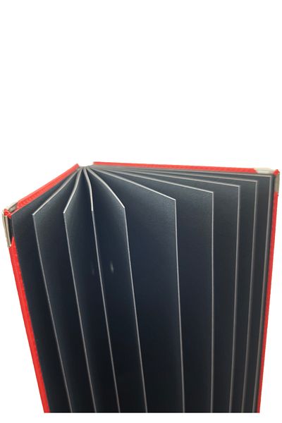 ankara menü Red Leather Signature Folder - Mapa Presentation File - Document Folder (10 Leafs)
