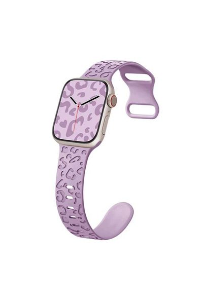 REDz Accessories 3d Animal Print Strap, Silicone For Apple Watch, Adjustable, Engraved, Lilac - 38/40/41 Mm