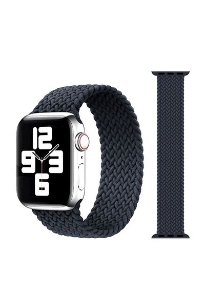 REDz Accessories Solo Loop Strap, Compatible with Apple Watch, Elastic, Petrol Grey - 38/40/41 mm, Very Small