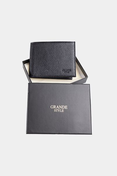 Grande Style 01488 Ανδρικό πορτοφόλι από γνήσιο δέρμα ΜΑΥΡΟ
