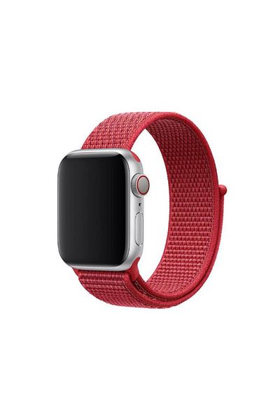 REDz Accessories Sport Strap, Compatible with Apple Watch, Textile, Red - 44/45/46/49 mm