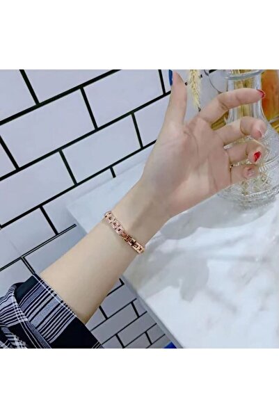 REDz Accessories Λουράκι για Apple Watch, Μοντέρνο, Κρύσταλλα Ζιρκονίας, Ανοξείδωτο Ατσάλι, Γυναικείο, Ροζ-Χρυσό - 38/40/41 mm