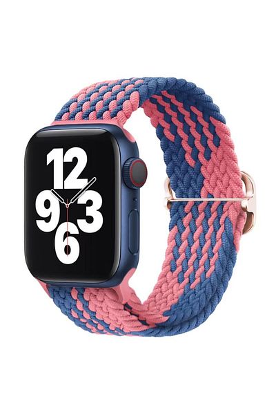 REDz Accessories Solo Loop Strap, Elastic, Apple Watch, Adjustable, Textile, Blue/pink - 38/40/41 Mm