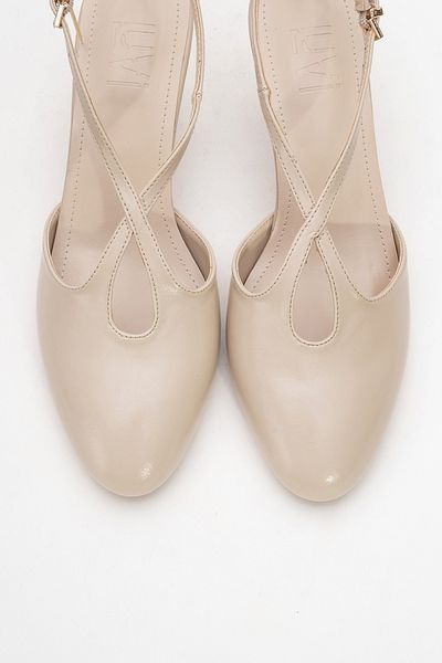 LuviShoes Γυναικεία παπούτσια με τακούνι AGVES Beige Skin