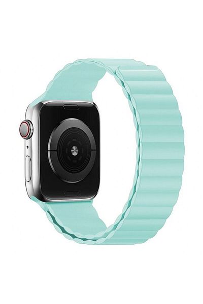REDz Accessories Curea magnetică din silicon pentru Apple Watch, buclă din silicon, turcoaz - 44/45/46/49 mm