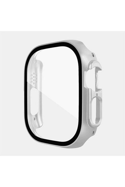 REDz Accessories Glass Cover Case, Apple Watch 49mm, Full Protection, Silver