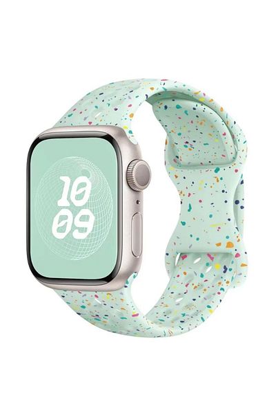 REDz Accessories Perforated Strap with Colorful Drops, Sport, For Apple Watch, Silicone, Mint - 38/40/41 mm