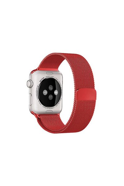 REDz Accessories Strap For Apple Watch, Milanese Loop, Stainless Steel, Red - 44/45/46/49 Mm