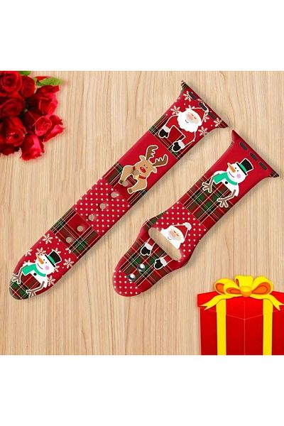 REDz Accessories Santa Reindeer Strap, Sport, For Apple Watch, Christmas Design, Silicone, Red - 44/45/46/49 Mm