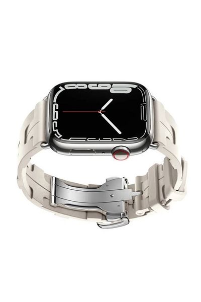 REDz Accessories Curea Apple Watch Kilim Warrior, reglabilă, silicon, Starlight - 44/45/46/49 mm