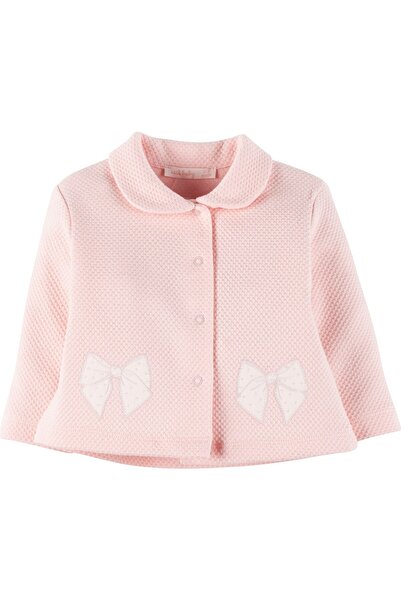 İdilbaby&Mamino İDİLBABY&MAMİNO kız bebek fiyonk detaylı pudra hırka