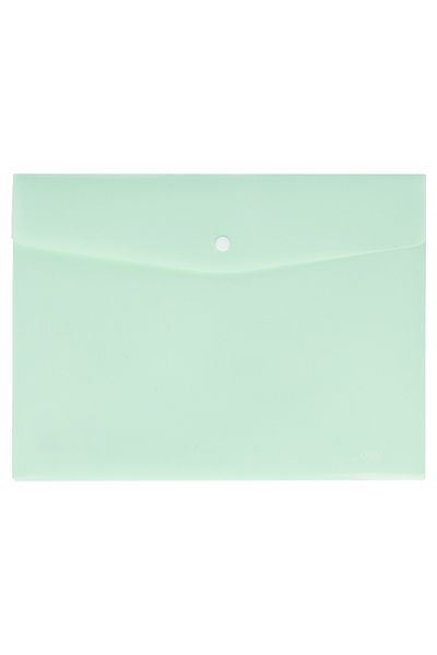 Deli Plastic Button Folder A4 Pastel Green Deli