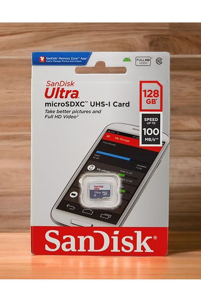 SanDisk Ultra Micro SD Card 128 GB UHS-I SDXC Class 10 with 100 mb/s Read Speed