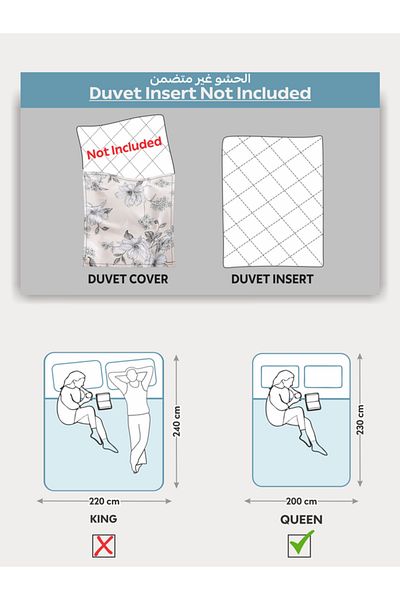 Donetella Printed Duvet Cover Set 6-Pcs – Queen Size 200x230 cm, Microfiber Fabric, No Filler Inside