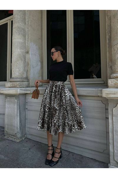 ALYA BUTİK Leopard Skirt