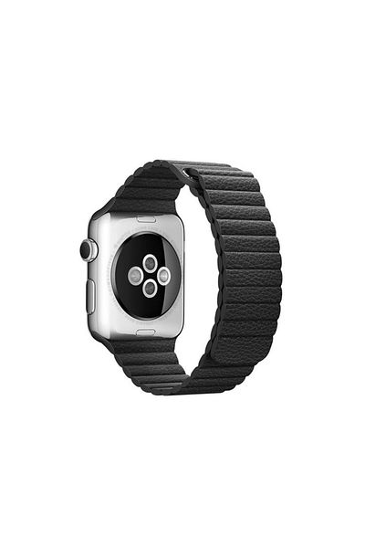 REDz Accessories Leather Strap, Compatible With Apple Watch, Leather Loop, Black - 44/45/46/49 Mm
