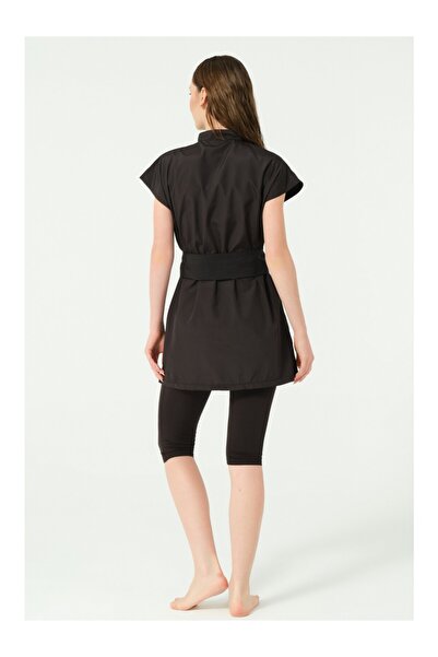 ALFASA Sports Sleeveless Sleeve Semi-Closed Swimsuit Black