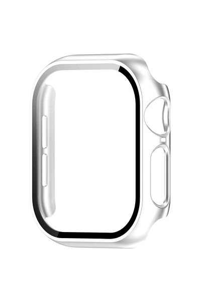 REDz Accessories Case With Glass Cover, Matte Bumper, For Watch Series 10, Silver - Watch 42mm Series 10