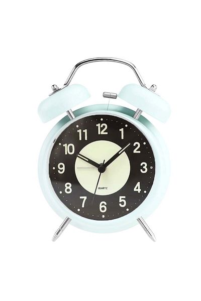 PUFO Twinkle alarm clock with dial lighting button, metallic, 15 cm, blue