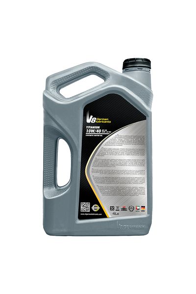 SAMER V8 TITANIUM 10W-40 A3/B4 Synthetic Motor Oil SN | Long Engine Life and Protection | 4L