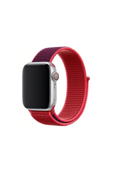 REDz Accessories Sport Strap, Compatible with Apple Watch, Textile, Red-Burgundy - 44/45/46/49 mm