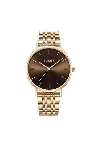 Burker Damenuhr Ruby Gold Braun