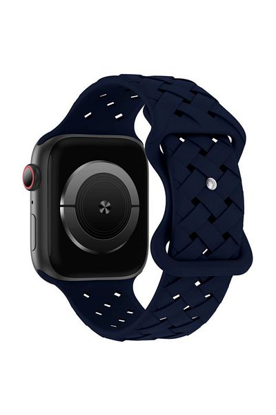 REDz Accessories Twisted Loop Strap For Apple Watch, Silicone, Adjustable, Sport, Navy - 44/45/46/49 Mm