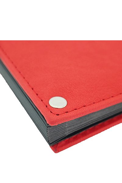 ankara menü Red Leather Signature Folder - Mapa Presentation File - Document Folder (10 Leafs)