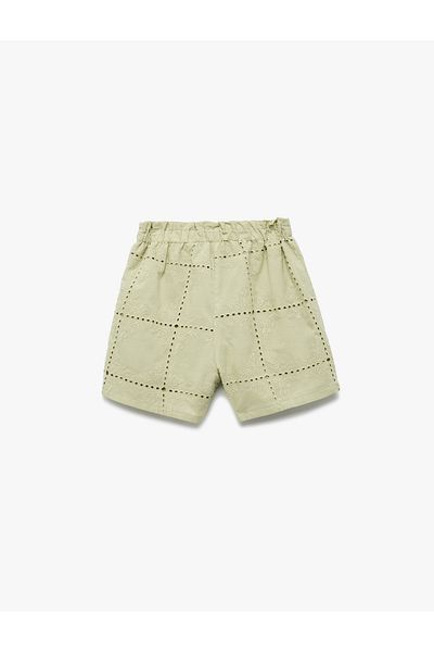 Koton Pantaloni scurți cu talie înaltă brodate din bumbac