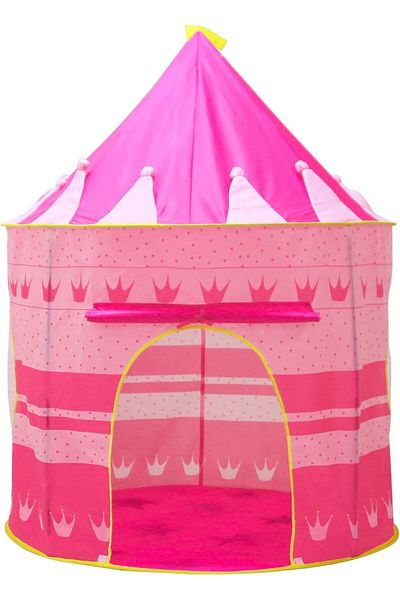 Yelajoy Kid Play Tent,Foldablewith Carry Bag,High-quality Polyester Material,Mesh Screen Windows,Pink Castle