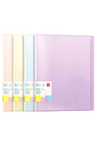 Deli Presentation Folder 40 Sheets Rigid Cover Pastel Bali Colors Deli