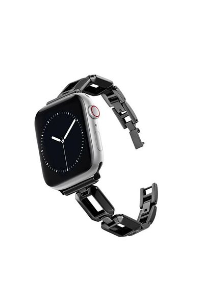 REDz Accessories Curea Premium Link pentru Apple Watch, zale metalice, fashion, neagră - 38/40/41 mm