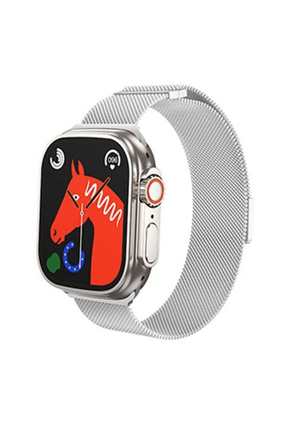 REDz Accessories Curea Hoco AS101, pentru Apple Watch, plasă metalică milaneză, cataramă magnetică, argintie - 44/45/46/49 mm