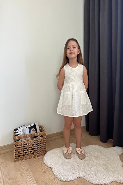 ÖYKÜ KİDS Κομψό φόρεμα με εσωτερική επένδυση, φερμουάρ στην πλάτη, βαμβακερό χτένι