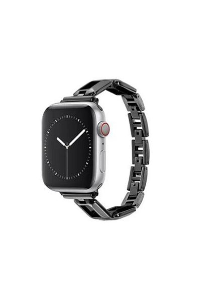 REDz Accessories Curea Premium Link pentru Apple Watch, zale metalice, fashion, neagră - 38/40/41 mm