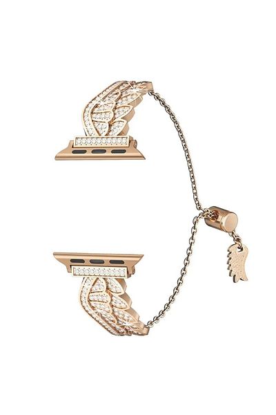 REDz Accessories Luxury Strap For Apple Watch, Winged Model, Stainless Steel, Rose Gold - 38/40/41 Mm