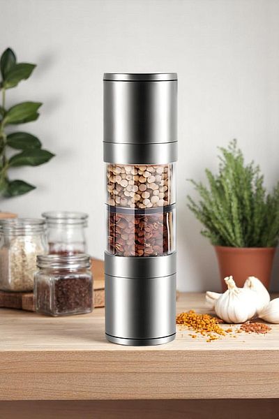 Go İthalat Premium 2 Chamber Spice Salt and Pepper Coffee Grinder Mill Hand Grinder Spice Grinder