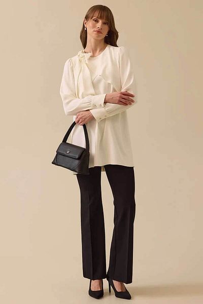 SEÇİL Women's Bow Collar Detailed Tunic - Ecru
