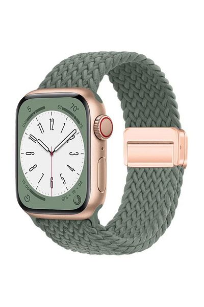 REDz Accessories Solo Loop Strap, Magnetic Closure, Compatible With Apple Watch, Adjustable, Green - 44/45/46/49 Mm