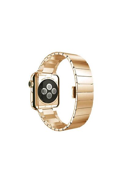 REDz Accessories Metal Link Strap For Apple Watch, Gold - 44/45/46/49 Mm