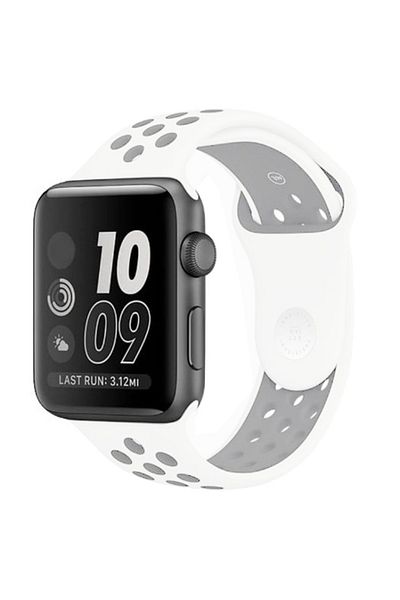 REDz Accessories Curea sport perforată pentru Apple Watch, silicon, alb-gri - 38/40/41 mm, medie