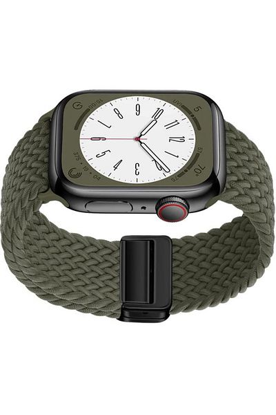 REDz Accessories Solo Loop Strap, Magnetic Closure, For Apple Watch, Adjustable, Dark Green - 44/45/46/49 mm