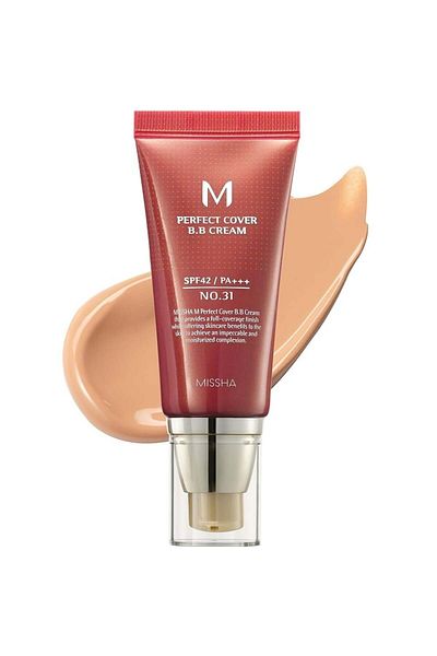 Missha Cremă BB Missha Perfect Cover SPF 42 PA +++ 31 Bej Auriu, 50ml