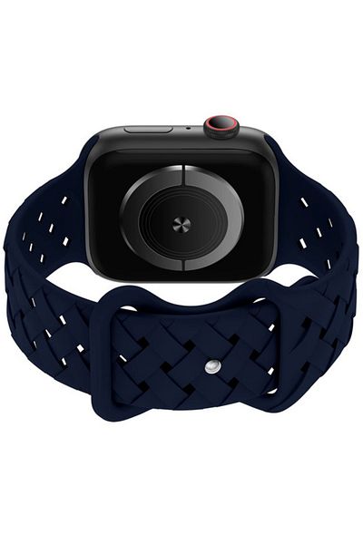 REDz Accessories Twisted Loop Strap For Apple Watch, Silicone, Adjustable, Sport, Navy - 44/45/46/49 Mm