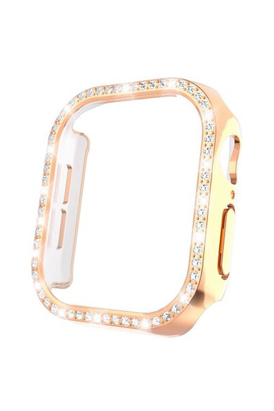 REDz Accessories Crystal Case For Apple Watch Series 10, Bumper Protection, Rose Gold - Watch 46mm Series 10