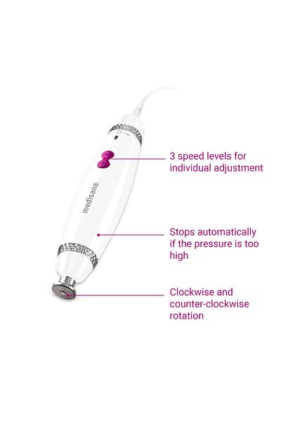 medisana Manicure-pedicure device Medisana MP840 85155, 4 heads, 3 speeds, LED light, WHITE